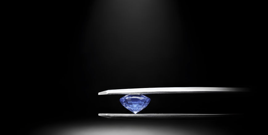 1.644 ct certified natural blue sapphire, GLA report 63608-1