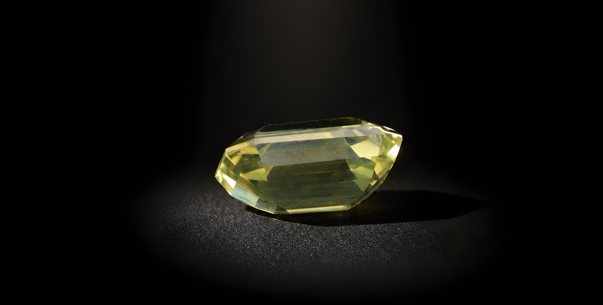 3.066 ct certified natural greenish-yellow chrysoberyl, GLA report 63614-1