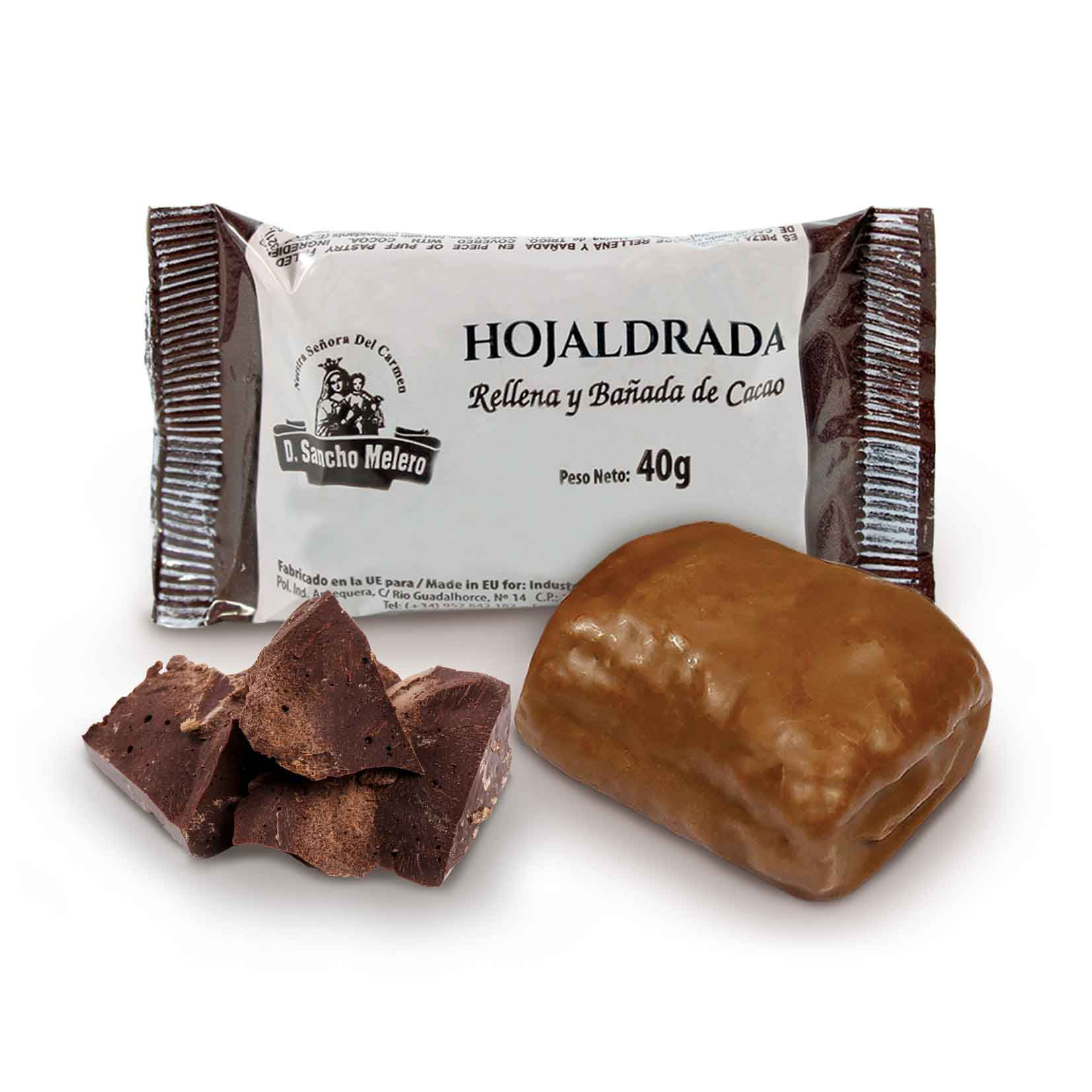 Hojaldre Relleno y Bañado de Cacao.