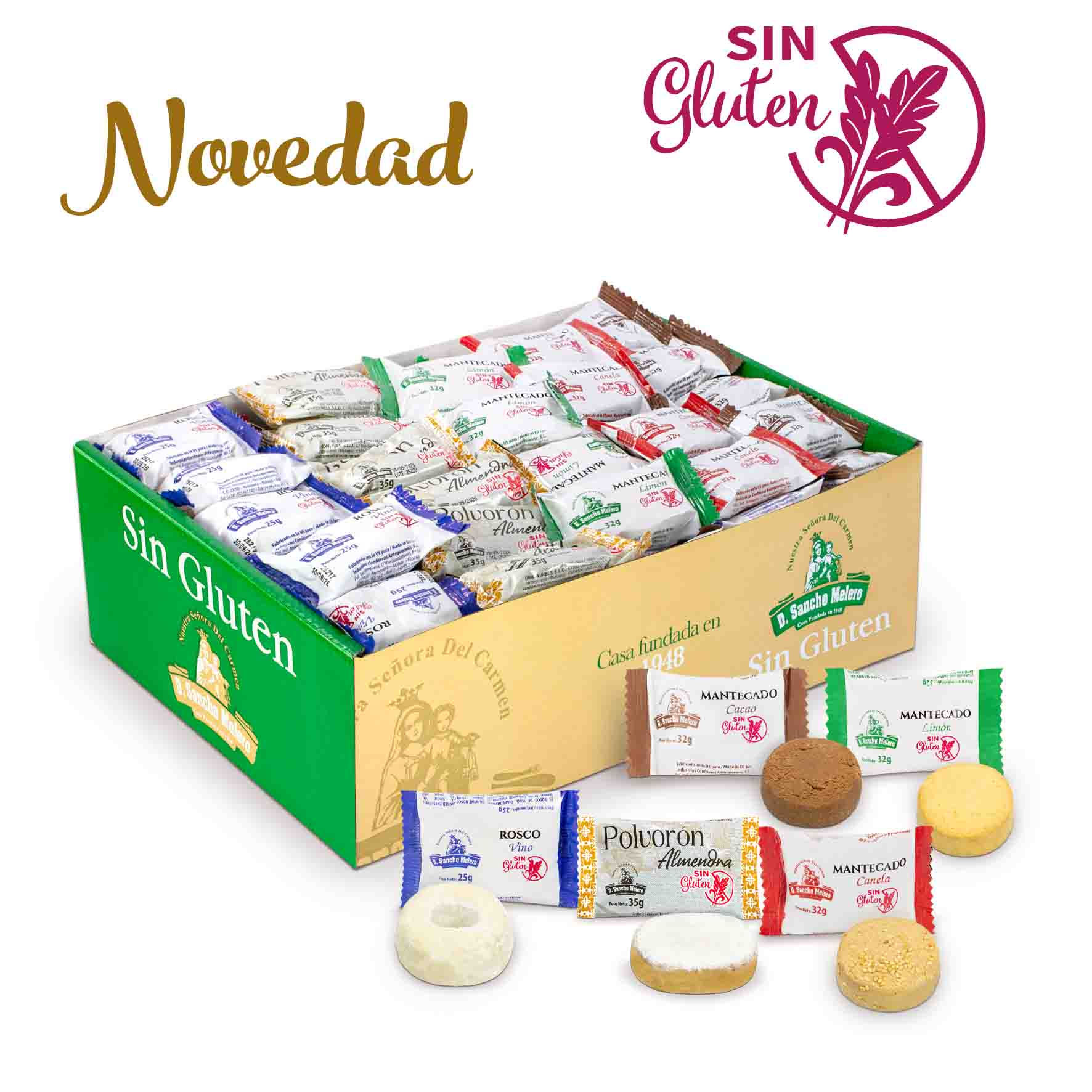 Surtido de mantecados, rosco y polvorón Sin Gluten en caja de 5Kg