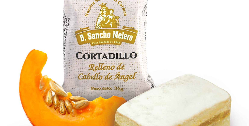 Masa azucarada rellena de Cabello de Ángel.