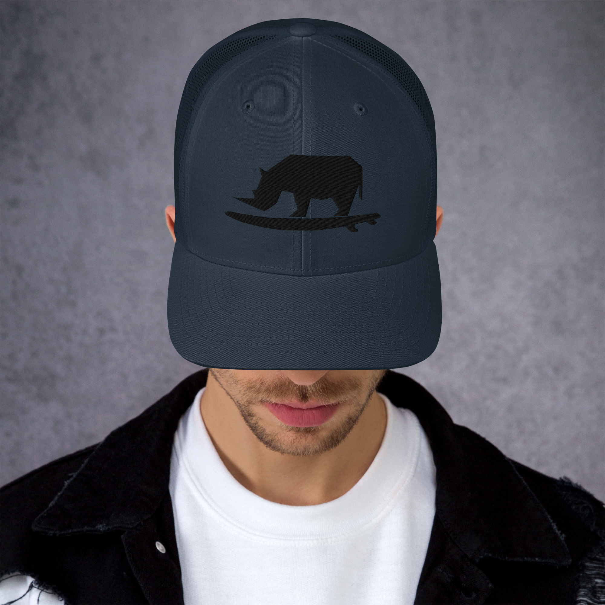 Black Rhinobunga Trucker Hat