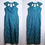 Thumbnail: VTG NWT Peacock Blue Damask Brocade Gown High Slit - Large