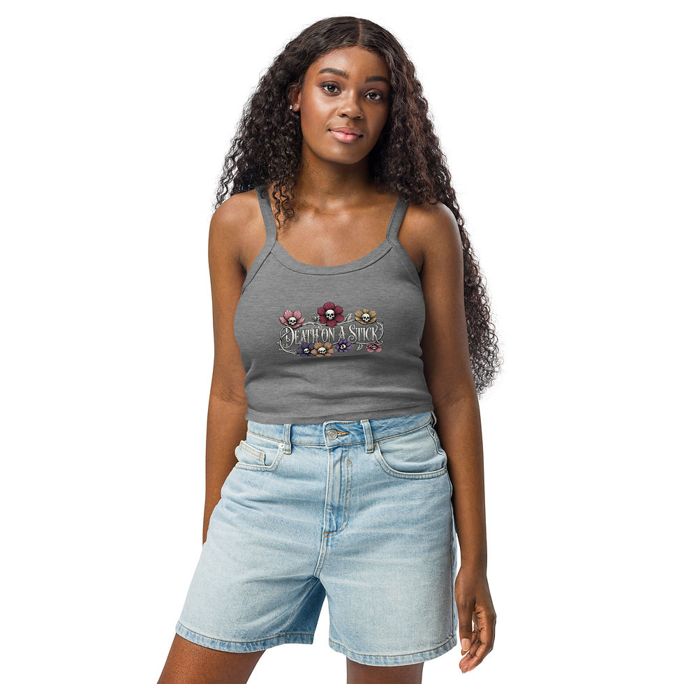 Thumbnail: SKULL FLOWERS Women’s micro-rib tank top