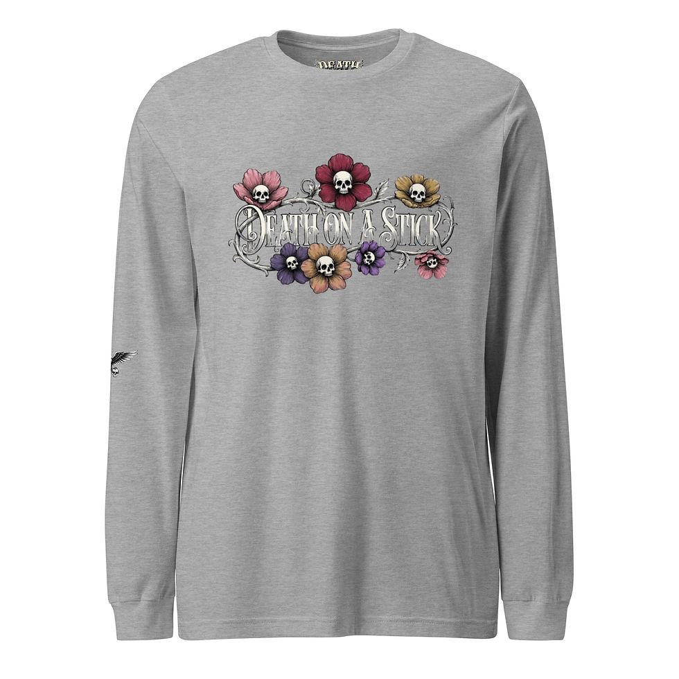 Thumbnail: SKULL FLOWERS Unisex Long Sleeve Tee