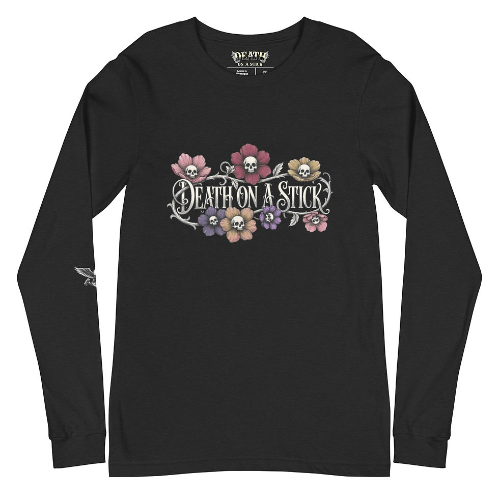 Thumbnail: SKULL FLOWERS Unisex Long Sleeve Tee