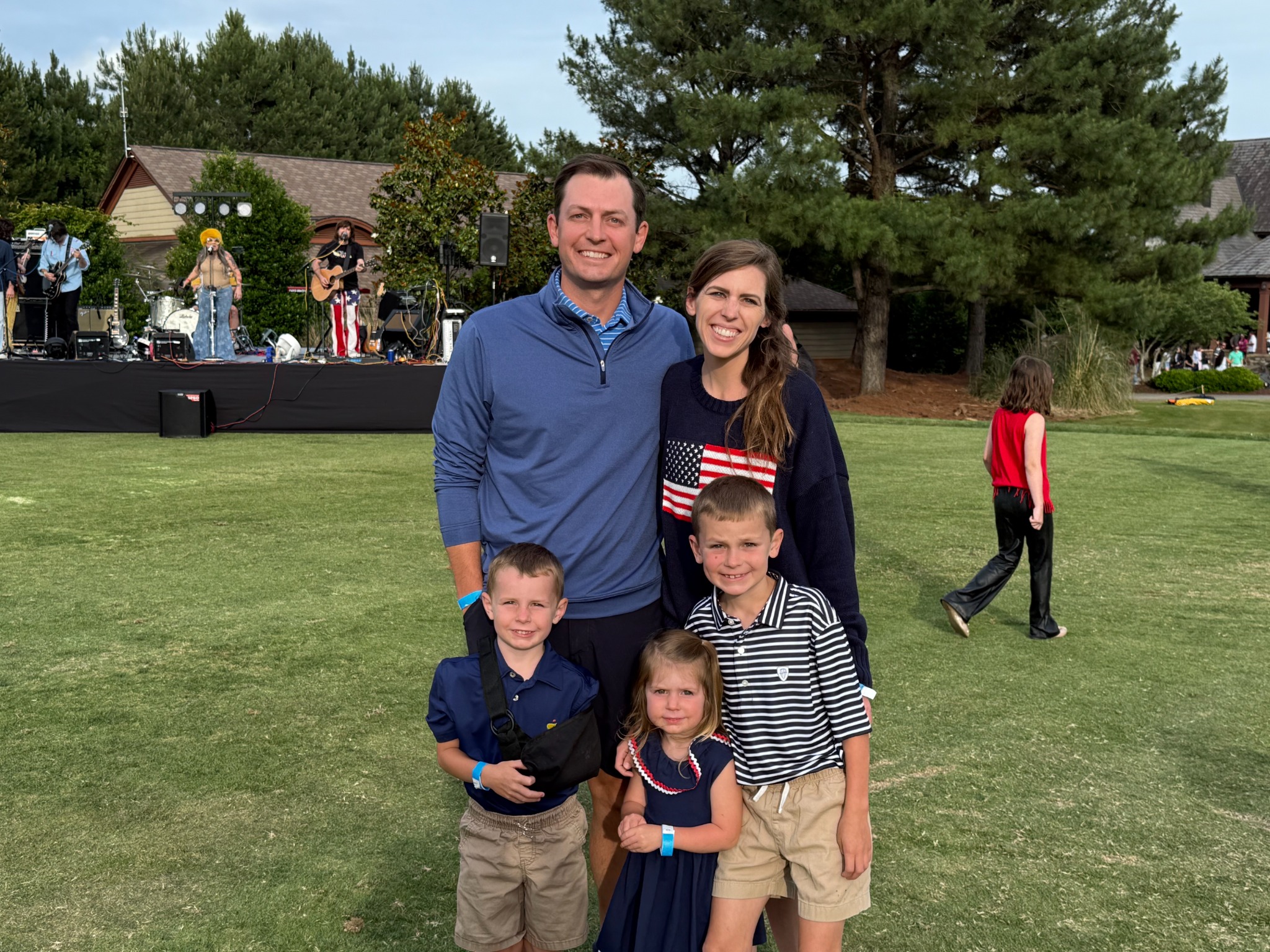 The Haddock family celebrating a junior golf award