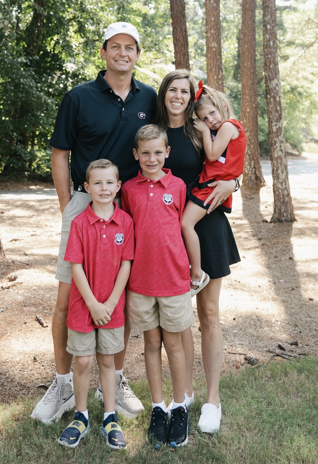 The Haddock family outdoors together