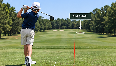 Illustration of a junior golfer practicing driver