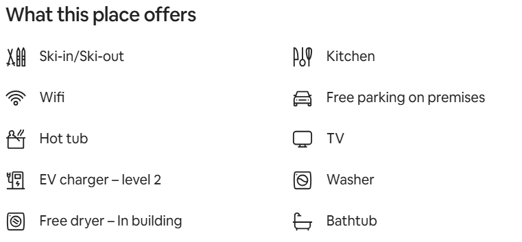 Double Black Retreat Amenities