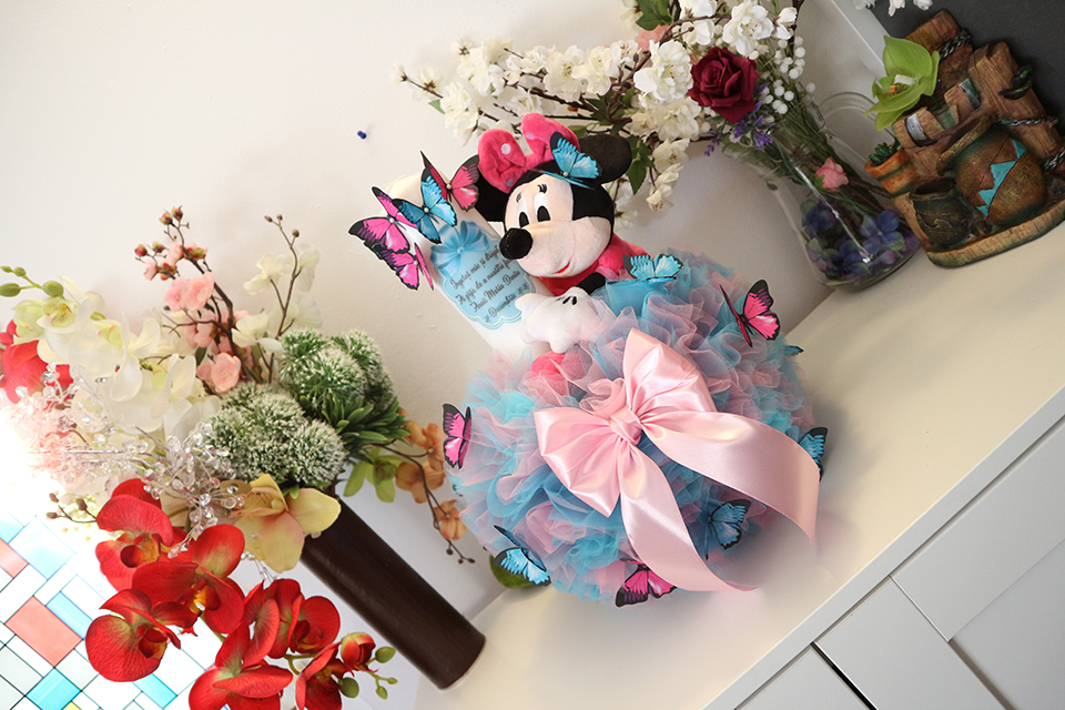 Miniatură: Lumanare de botez cu tulle si plus - Model 14