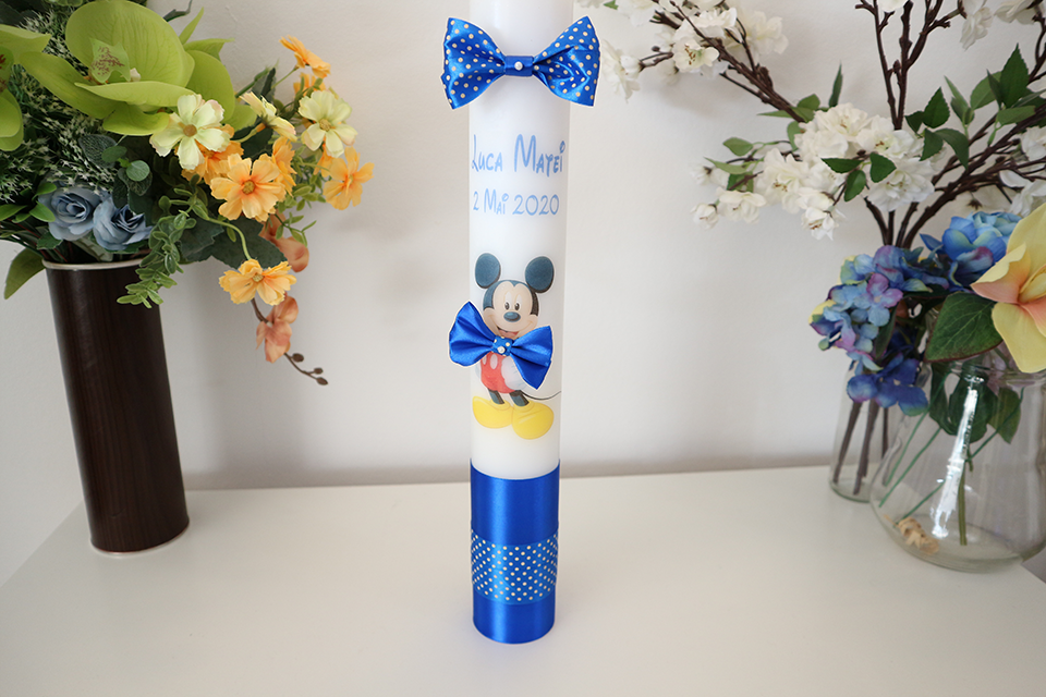 Miniatură: Lumanare de botez diametru 5,8 cm - Model 2