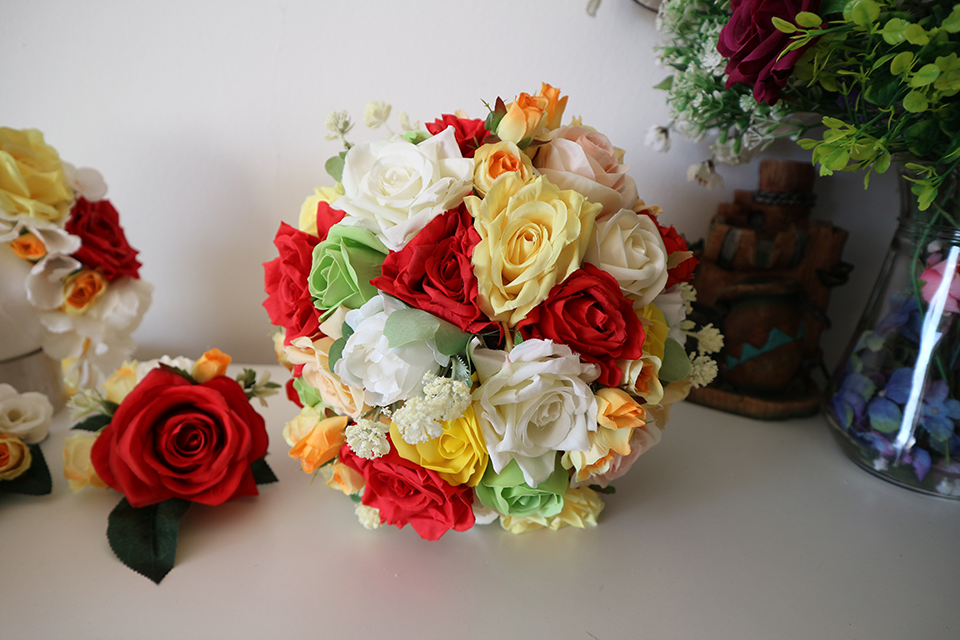 Miniatură: Buchet mediu cu flori artificiale - Model 38