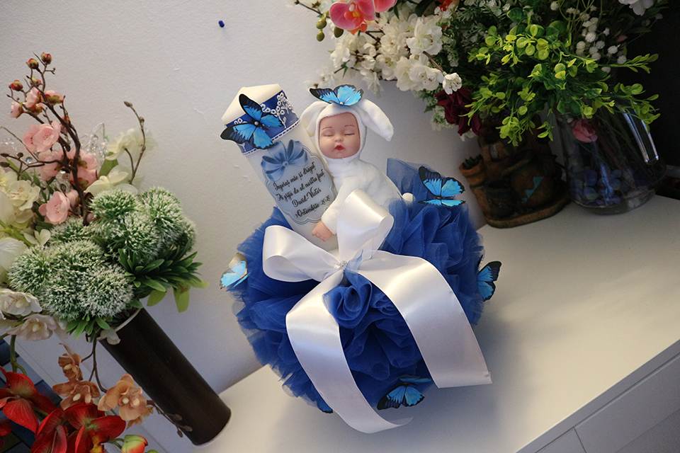 Miniatură: Set botez cu lumanare si trusou - Model 18