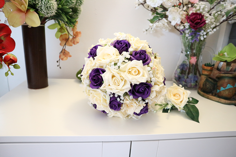 Miniatură: Set de nunta cu lumanari si buchete - Model 2