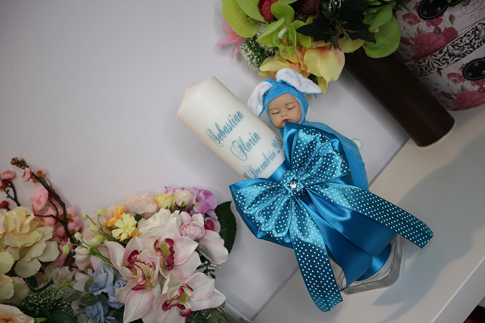 Miniatură: Lumanare de botez cu plus - Model 2