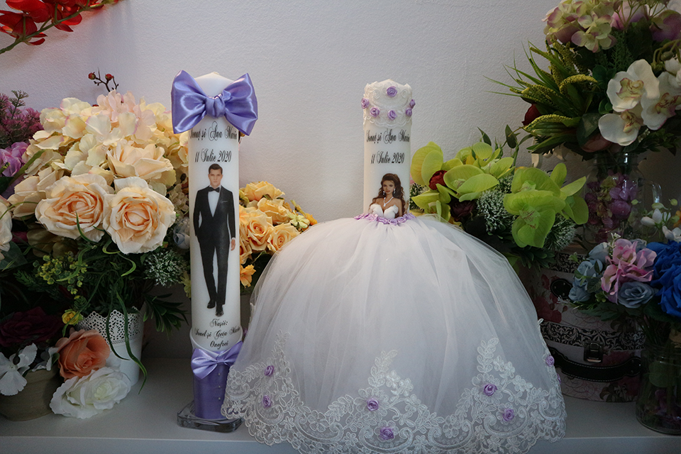 Lumanari de nunta cu rochie ampla - Model 2