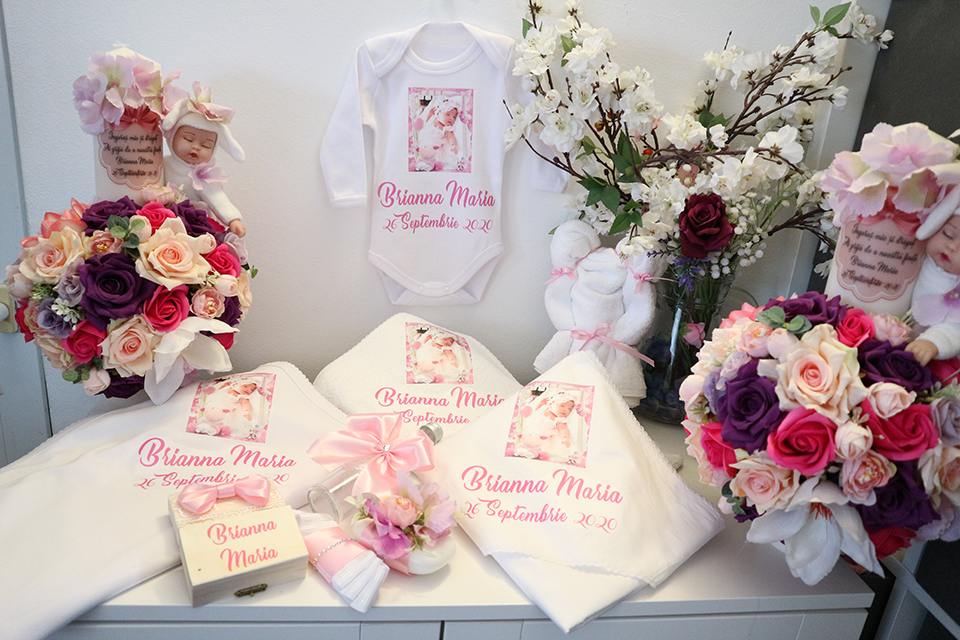Miniatură: Set botez cu lumanare si trusou - Model 14