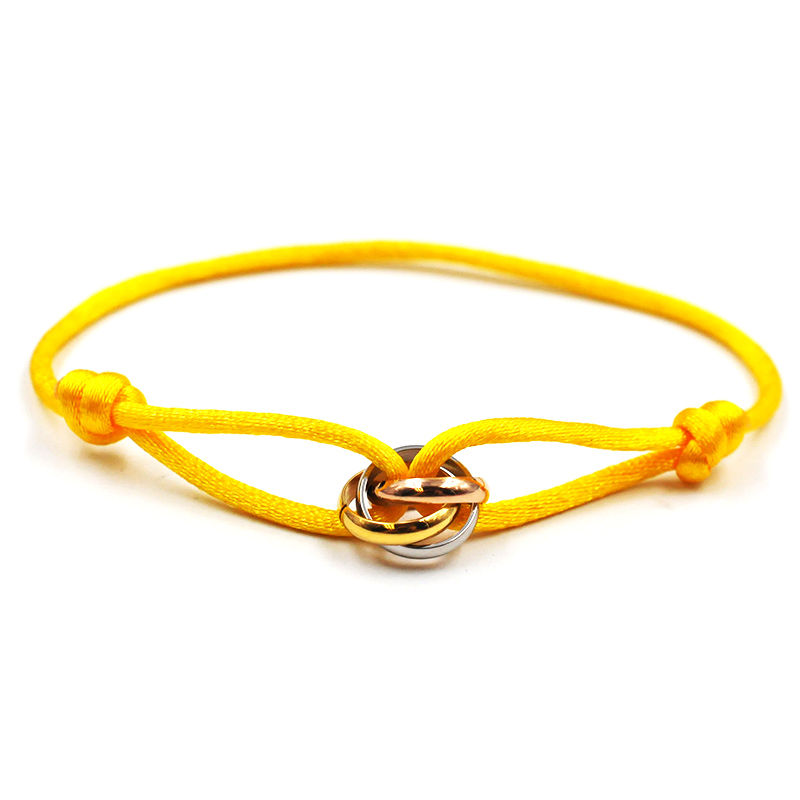 Thumbnail: Luxury Unisex Bracelet 3 Metal Buckle Hand Chain Adjustable Men's Rope Bracelet 