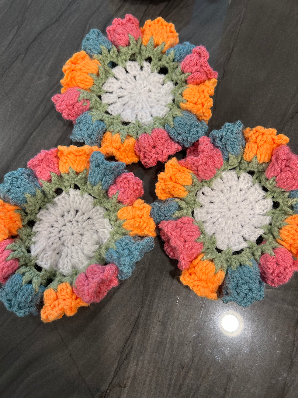 Thumbnail: Crochet Flower Pot Coaster Set
