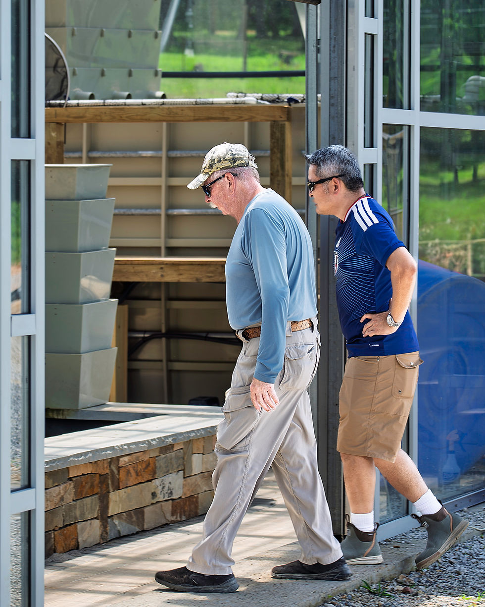 Herb Fritch and Duc Nygeun at Herb's Koi Farm