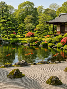 日本庭園の鯉の池