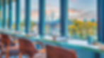 Window seats at the Riverside Cafe Muni look out over the Katsura River