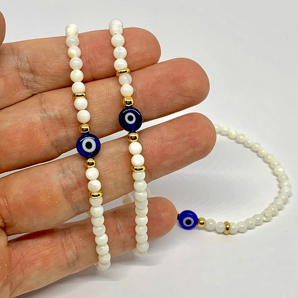 Pulsera de Ojo Turco Azul y Nácar