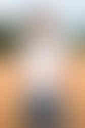 Portrait d'un homme souriant, mains dans les poches, devant un champ de blé. photographe