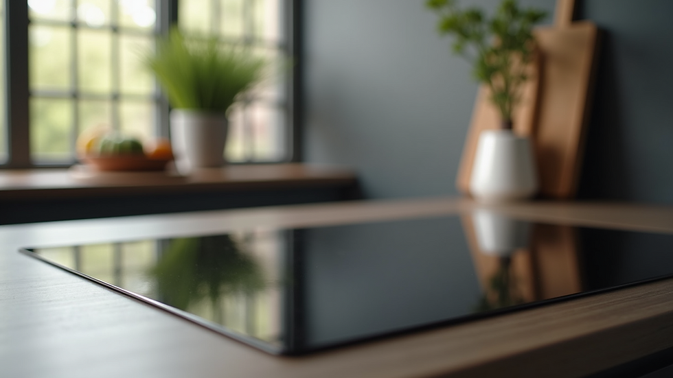 Close-up view of a sleek induction cooktop in a modern kitchen