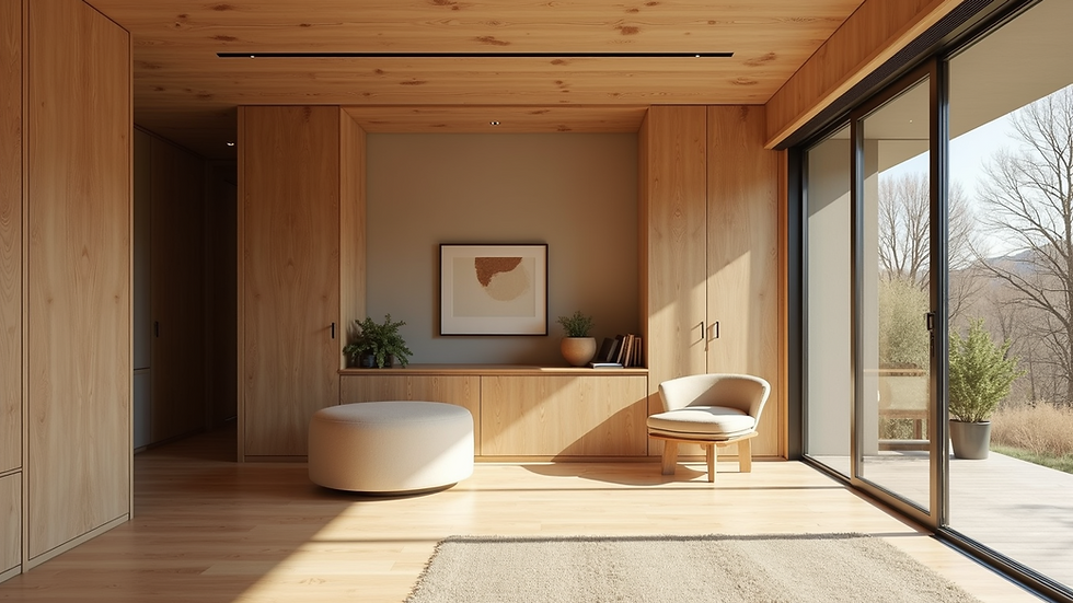 High angle view of a sustainably designed home interior showcasing natural materials,interior designers in kottayam,kerala
