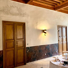 trumeau, peinture décorative, décor mural, trompe l'oeil, marbre