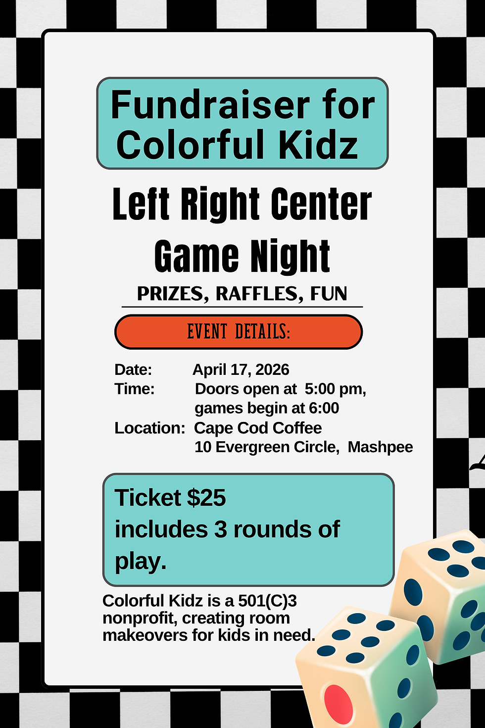 Left Right Center Game Night  & Fundraiser