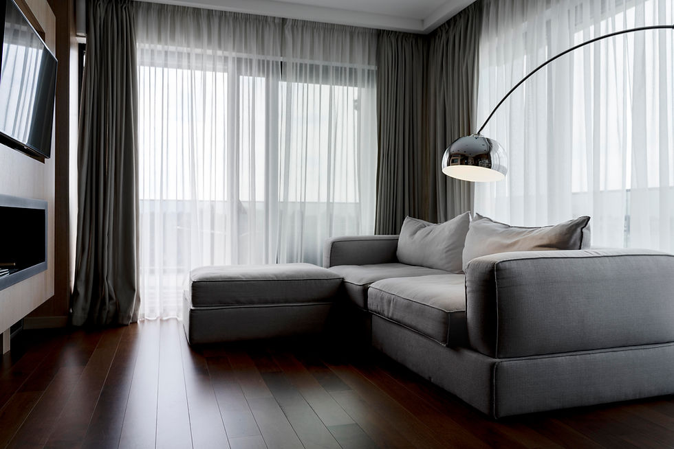 Blackout curtains Truganina in modern bedroom interior