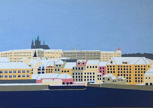 peintre-Odile Raoul-Prague sous la neige-paysage