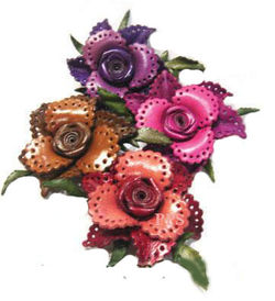 Leather Flower for hair Clips-fl10