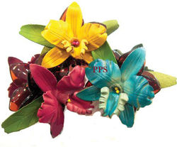 Leather Flower for hair Clips-g33