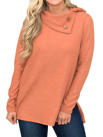 ภาพขนาดย่อ: Casual Solid Color Long Sleeve Thin Knit Sweater