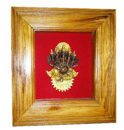 Ganesha God wood carved in frame