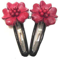 Leather Flower for hair Clips-g44
