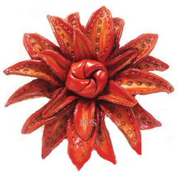 Leather Flower for hair Clips-fl8