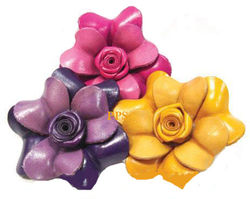 Leather Flower for hair Clips-fl12