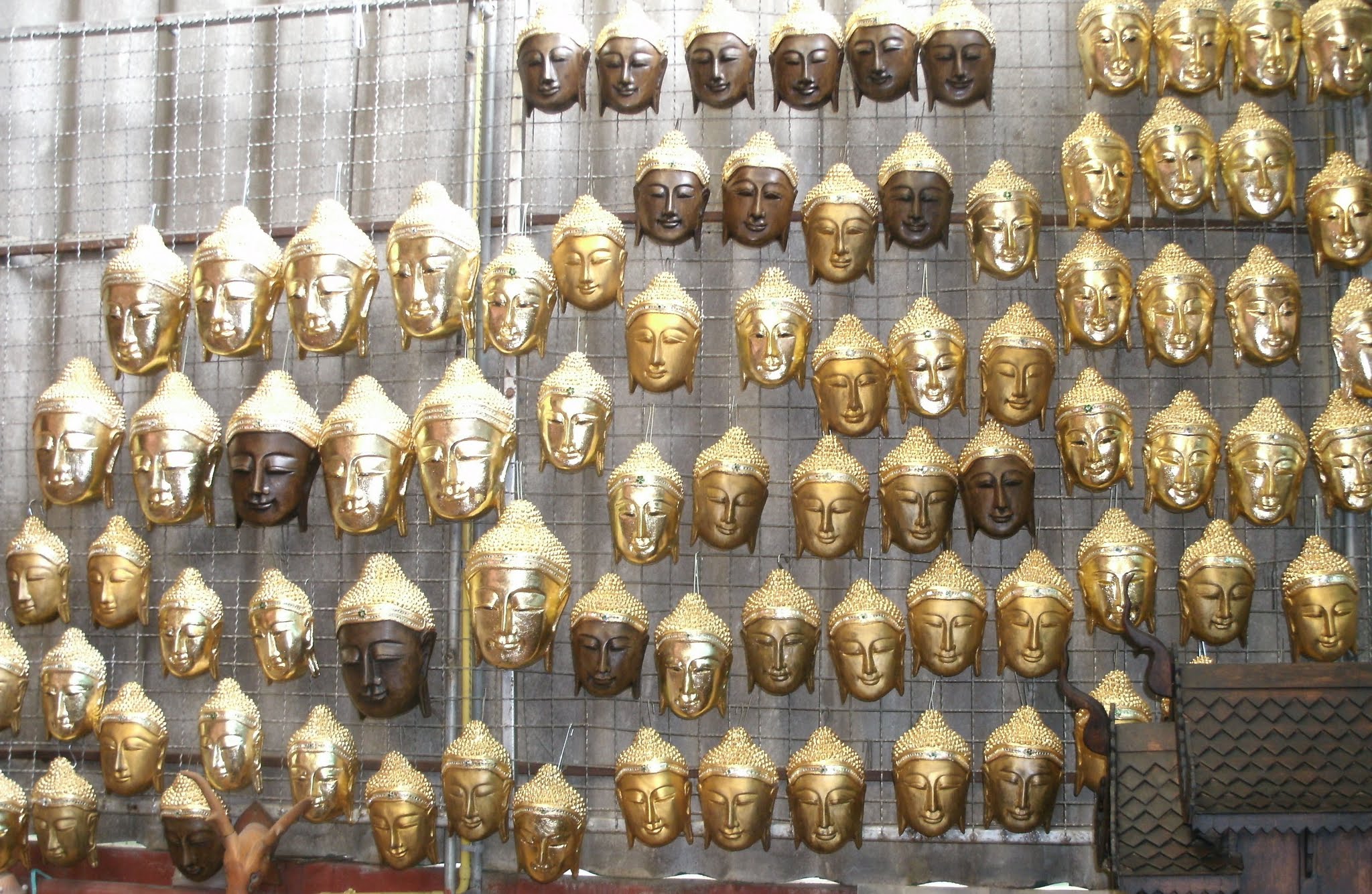 Wood Buddha Face