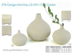 Ceramic Vase-PSCV-Congo-mini-tiny-LS-WH-1720-CREAM