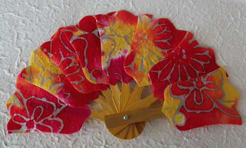 hand fan from mulberry paper