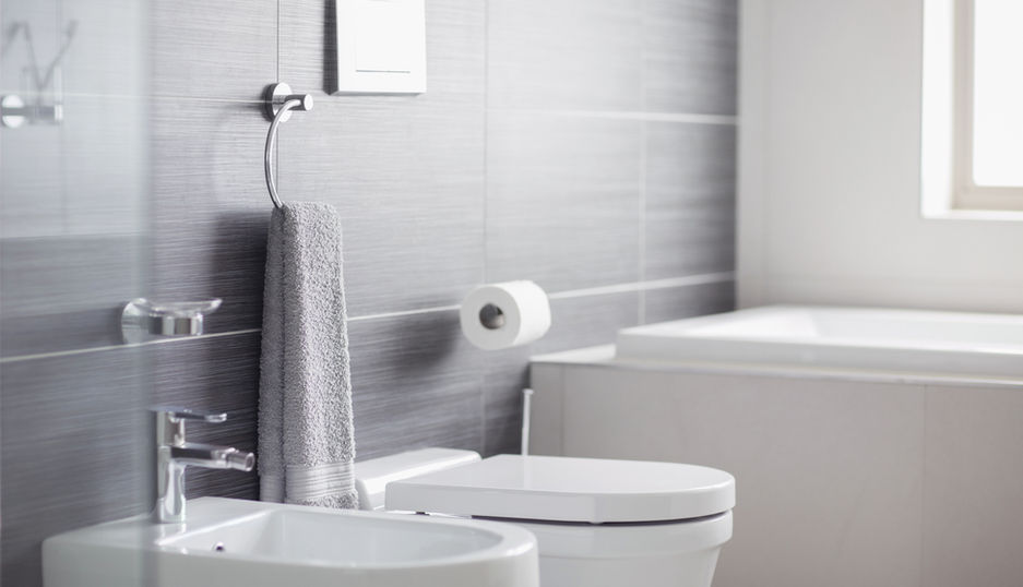 White and grey bathroom