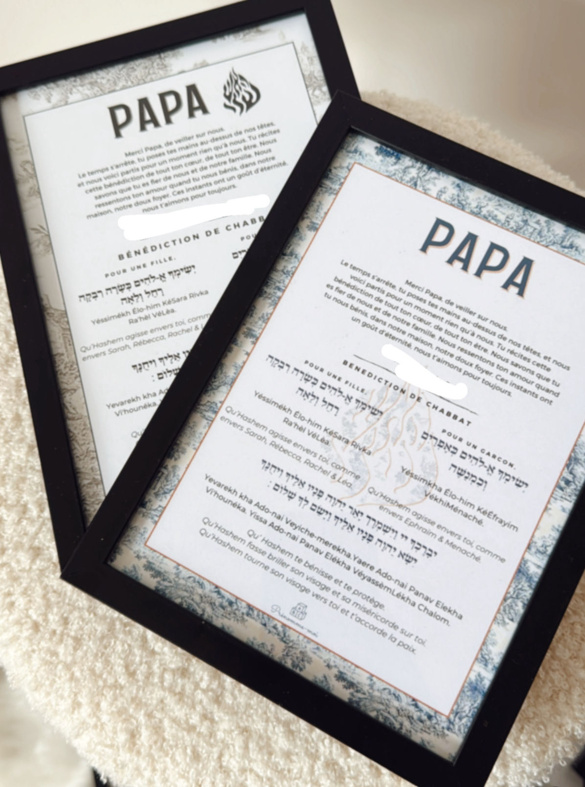 Cadre Papa bénédiction des enfants