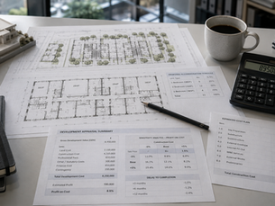 Business planning documents illustrating how commercial acumen involves balancing competing priorities and making informed business decisions.