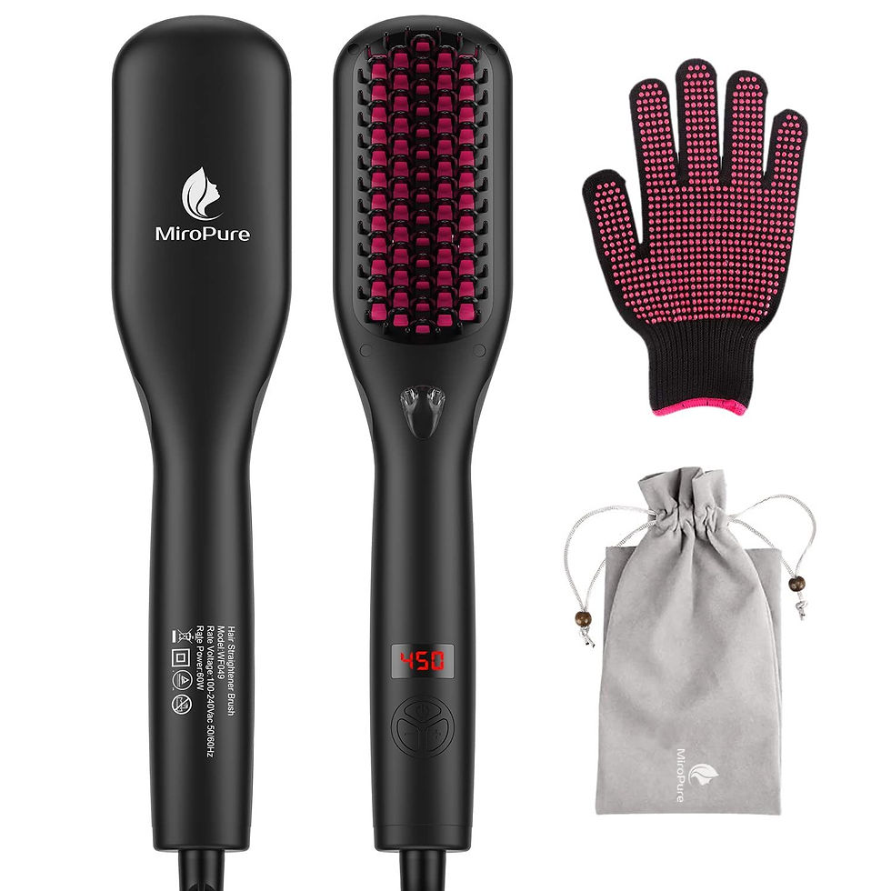 Thumbnail: Hair Straightener Brush with Ionic Generator by MiroPure, 30s Fast MCH Ceramic E