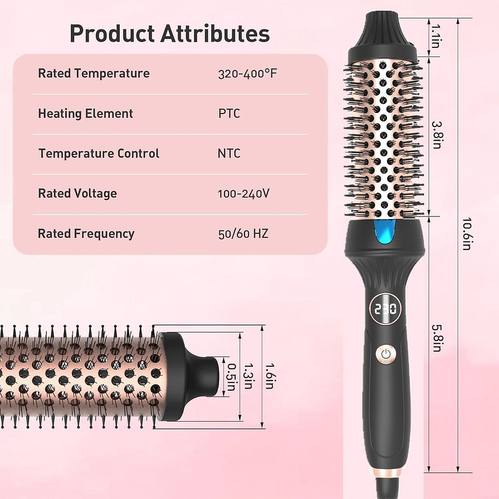 Thumbnail: Thermal Brush Ceramic Hair Curler Comb 3 in 1 Thermal Curling Wand Double PTC Cu